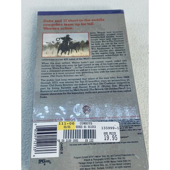 The Cowboys VHS John Wayne Movie New Sealed - Picture 6 of 9